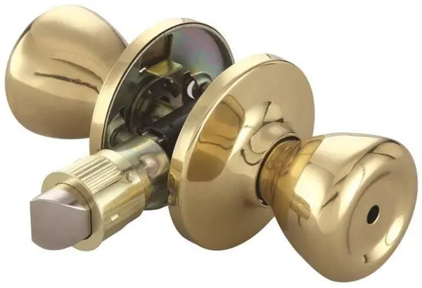 Prosource T-5764PB-BK Mobile Home Privacy Lockset Polished Brass
