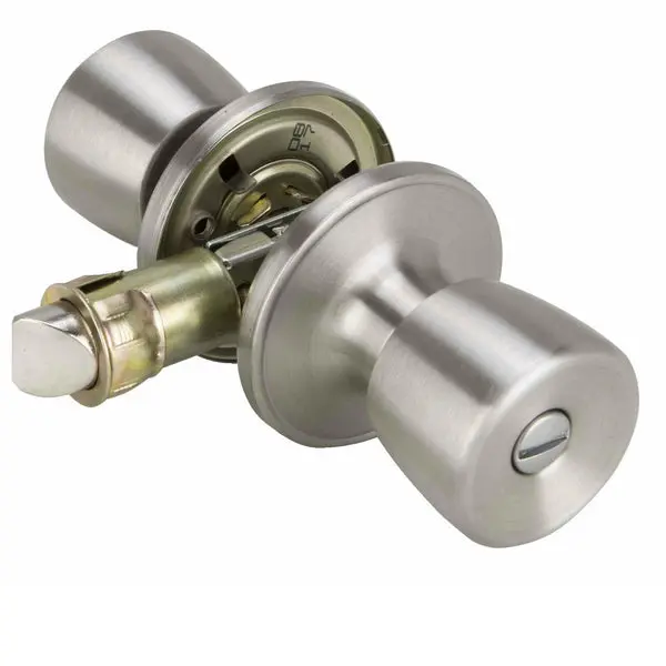 Prosource T-5764SS-BK Stainless Steel Mobile Home Privacy Lockset