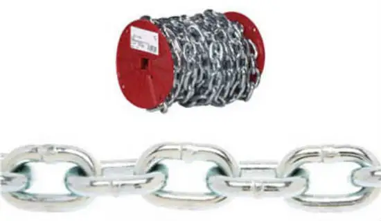 Campbell 0725027 Proof Coil Chain Zinc Plated 100 Feet Heavy Duty Chain Industrial Use