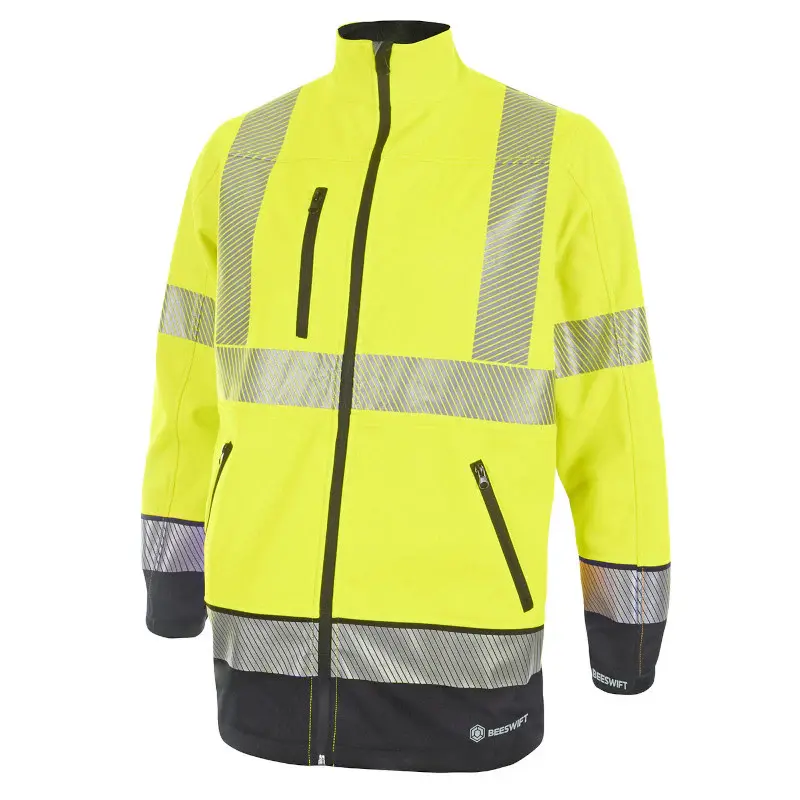 Beeswift Deltic Hi-vis Two-tone Velvety Shell Jacket Saturn Yellow / Navy