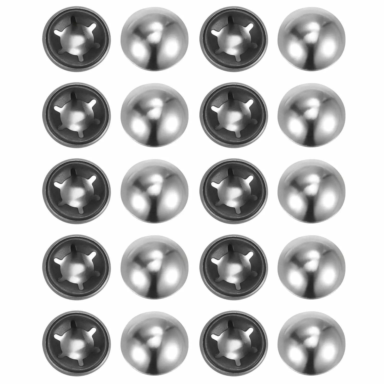 Uxcell 20PCS 65Mn Steel Push on Push Nut Caps 0.39 Inch Push Nut Fastener Hand Trucks. Lawn Wagons. M10 x 19.5mm