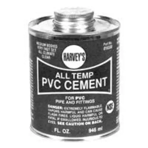 Harvey 018320-12 All Weather PVC Cement 16 Oz Clear Outdoor Use