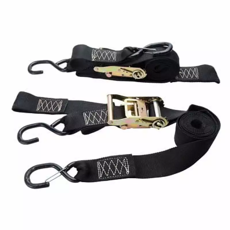 Rider Cargo Ratchet Soft Loop Wide Tie Downs Carabiner Black Heavy Duty Straps