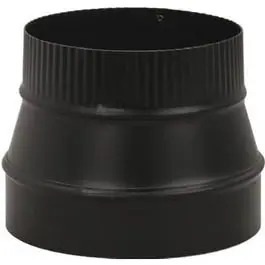 Black Stove Pipe Flue Reducer 24 Gauge 8 x 6 Inch Venting Systems Imperial