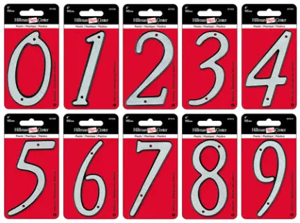 4 Inch Reflective Plastic Number 6 Safety and Visibility Hillman