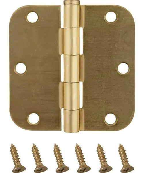 Prosource BH-102SB-PS Residential Door Hinges 5/8 Inch Radius Round Corner
