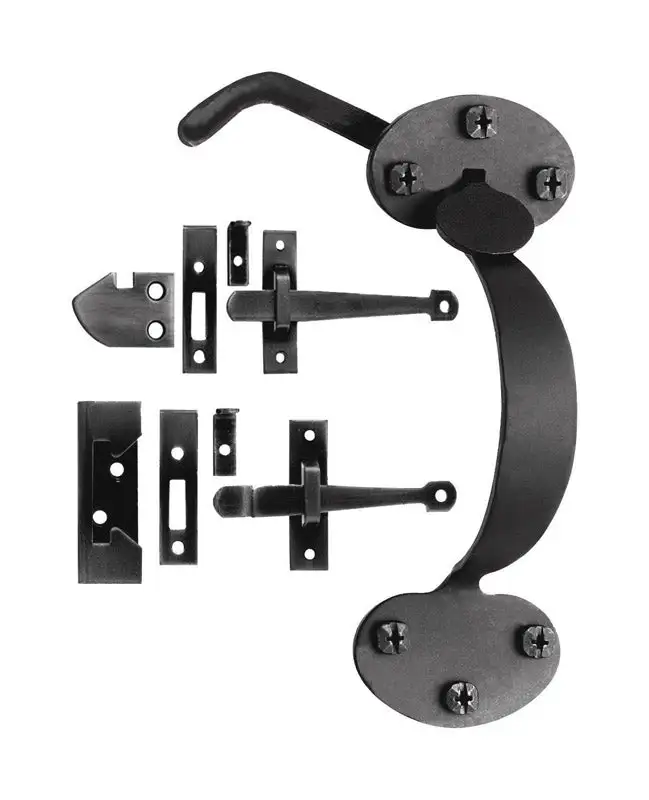 Acorn Matte Black Forged Iron Rim Latch Heavy Duty Door Latch