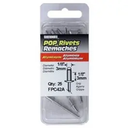 25-Pack 1/8-Inch Diameter Short Aluminum Rivets Surebonder