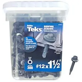 Hex Head Roofing Screws #12 x 1-1/2-Inch 400-Pack Metal Roofing Teks
