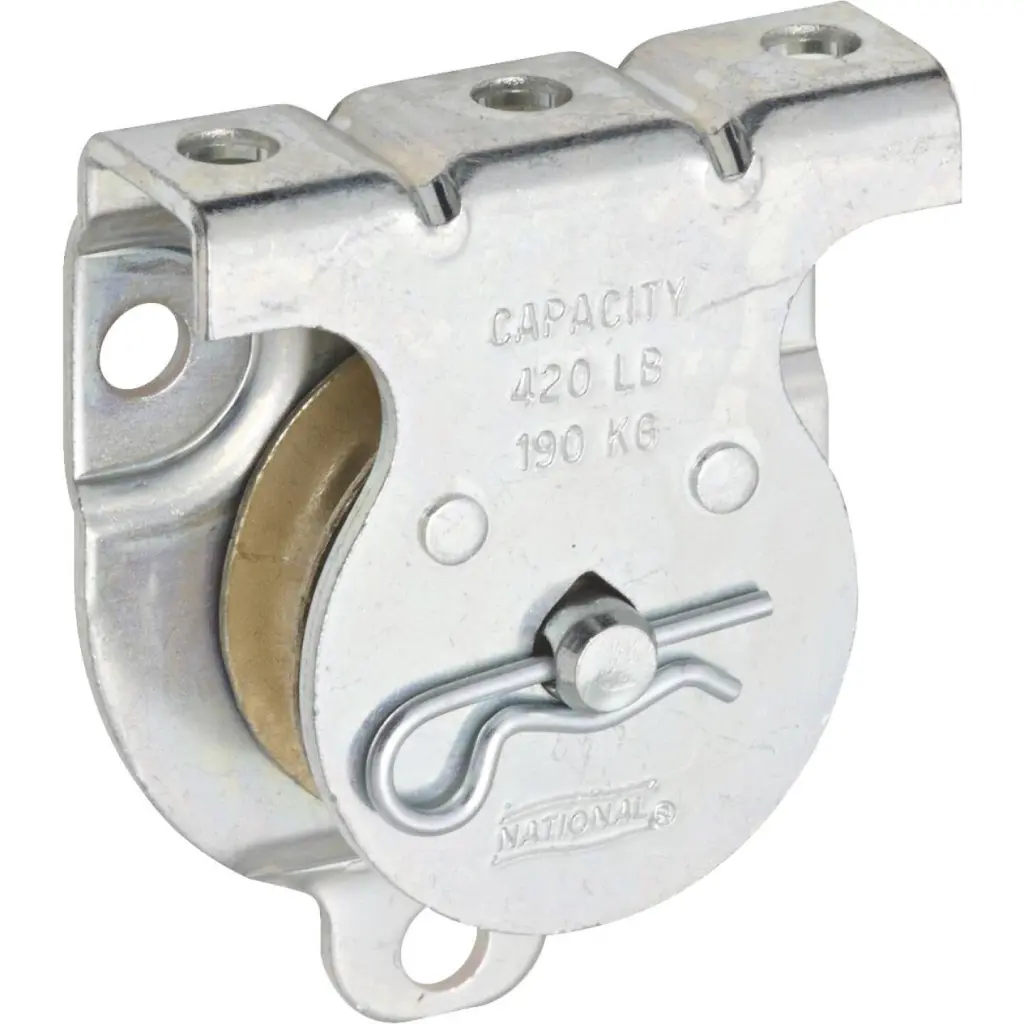 National 1-1/2 Inch O.D. Single Wall Ceiling Mount Rope Pulley