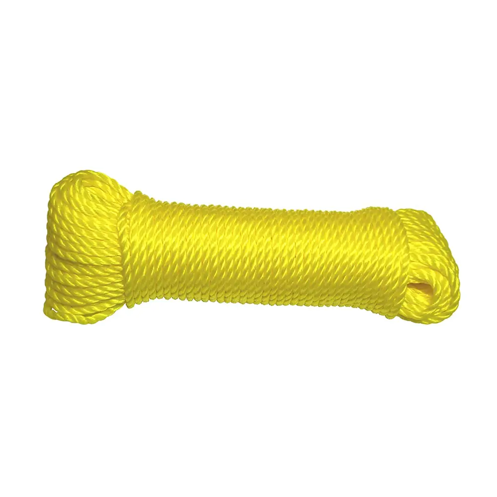 3/16'' Twisted Polypropylene Rope, Lemon - 50'