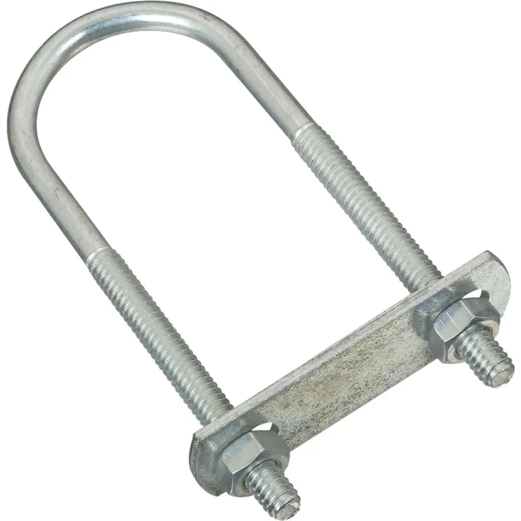 National 1/4 x 1-3/8 x 4 Inch Zinc Round U Bolt Heavy Duty Clamping