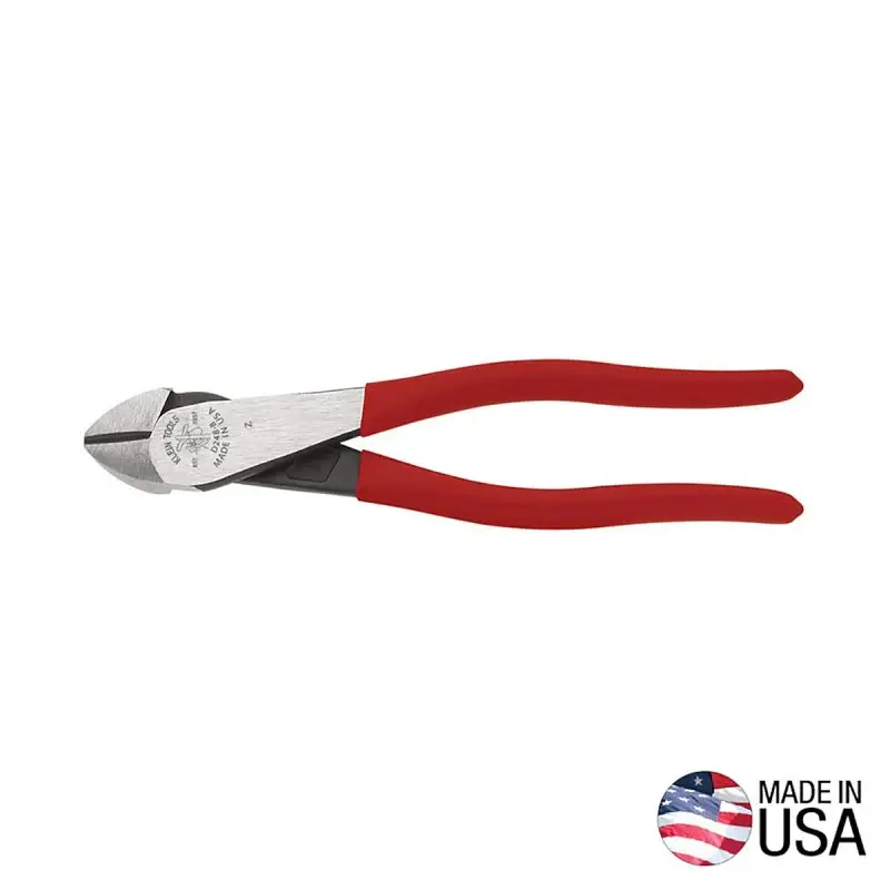 Klein Tools D248-8 Diagonal Cutting Plier, 8-1/16 OAL, 3/4 Cutting Capacity, Ruby Handle, Ergonomic Handle