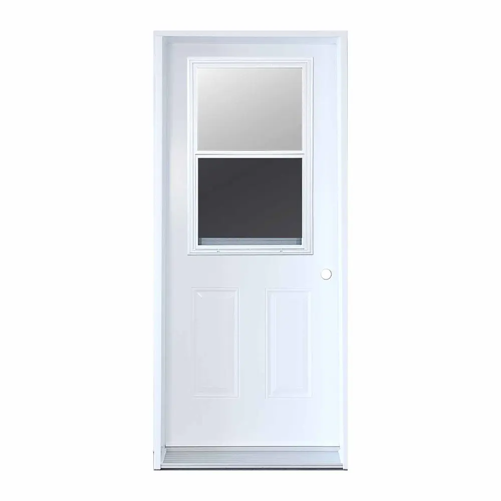 White Steel Door B03 Hung Window and Left Inward Opening, 32'' x 80"