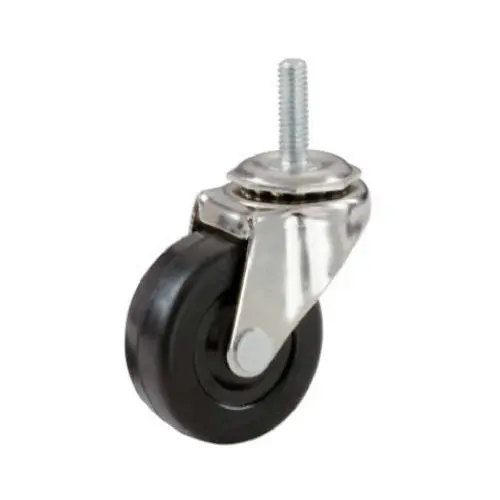 Shepherd Hardware 9196 Rubber Wheel Caster Threaded Stem 4 Inch