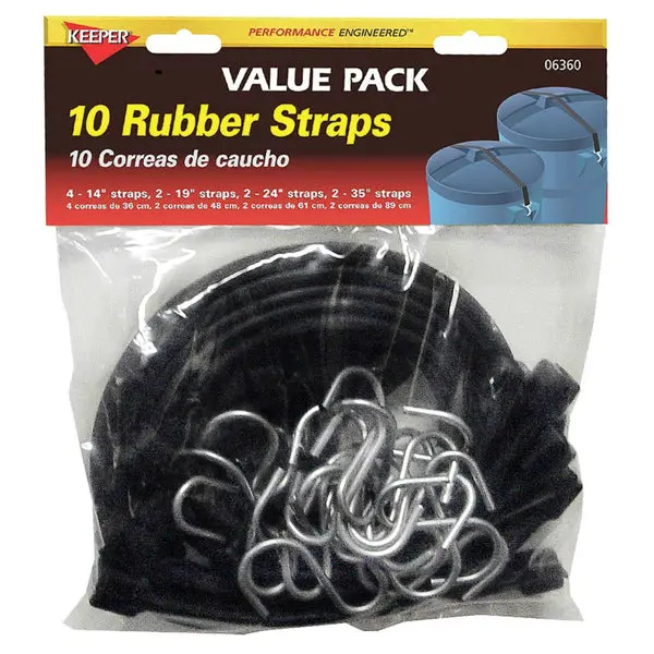 Keeper 06360 EPDM Rubber Strap Assortment Assorted Sizes 10-Piece DIY Projects