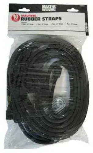 Master Mechanic MM26 Rubber EDPM Strap Assorted Sizes 10-Pack Secure Fastening
