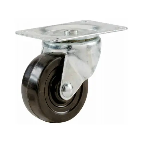 Shepherd Hardware 9479 Rubber Wheel Swivel Plate Caster 3 Inch Heavy Duty Use