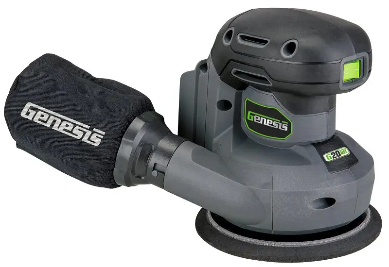 Genesis G20MAX GLROS20B Variable Speed Random Orbit Sander, Battery Included, 20 V, 2 Ah, 5 Pad/Disc
