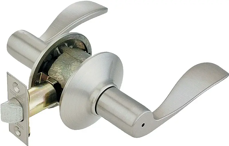 Schlage Accent Series F40 ACC 619 Privacy Lever, Mechanical Lock, Satin Nickel, Steel, Residential, 2 Grade