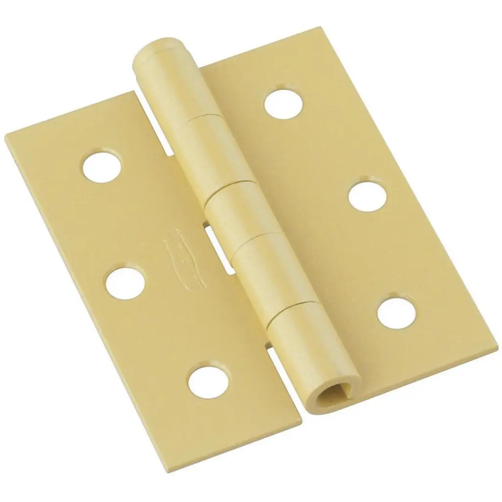 National 3 Square Corner Brass Screen Door Hinge 2-Pack