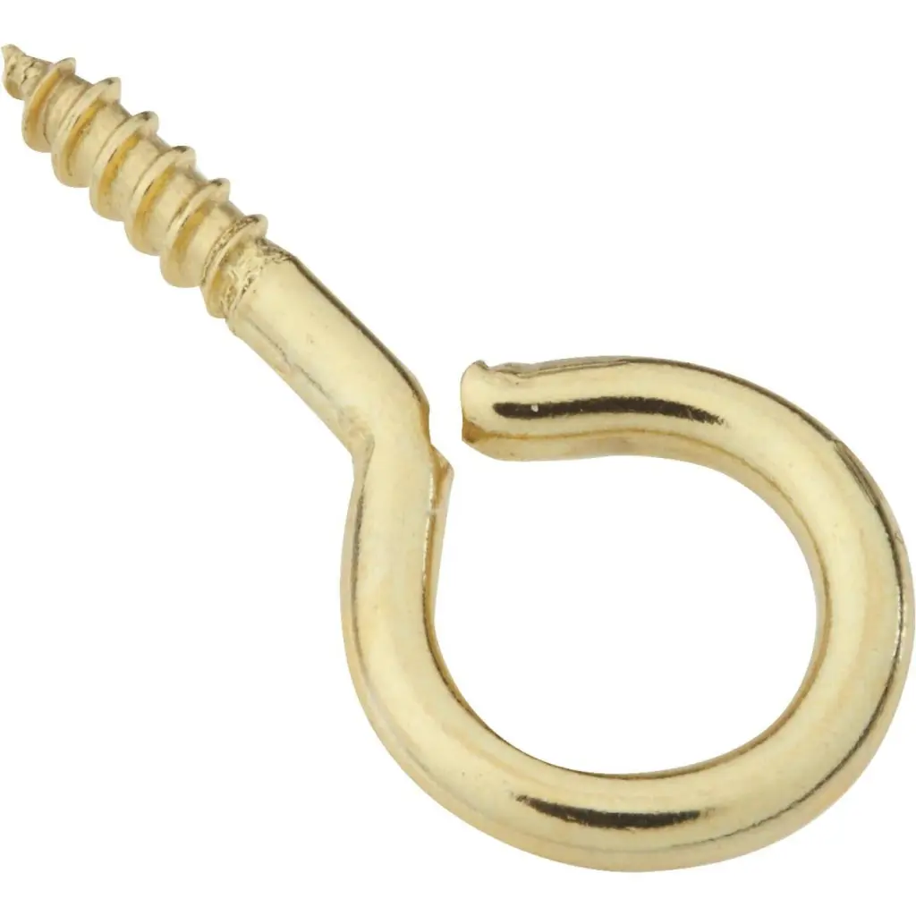 National #12 Brass Large Screw Eye 5-Count Heavy Duty Hanging