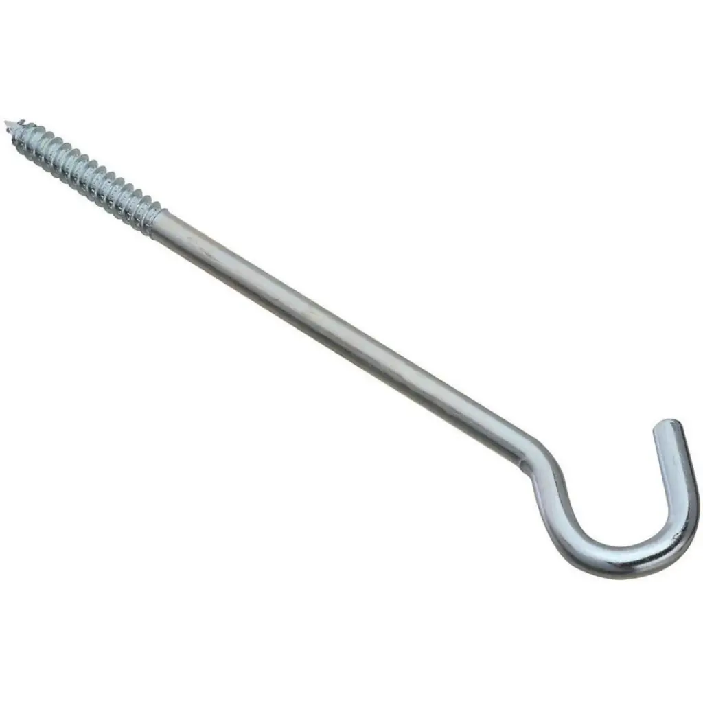 National 3/8 Inch x 10 Inch Steel Screw Hook Heavy Duty Hanging Hook
