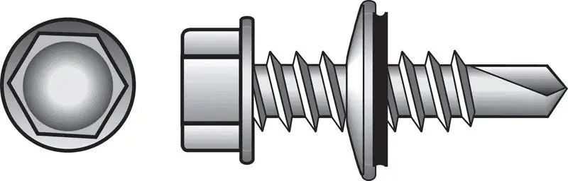 HILLMAN 1/4 . X 2 . L Hex Washer Head Self-Drilling Screws 100 Pack