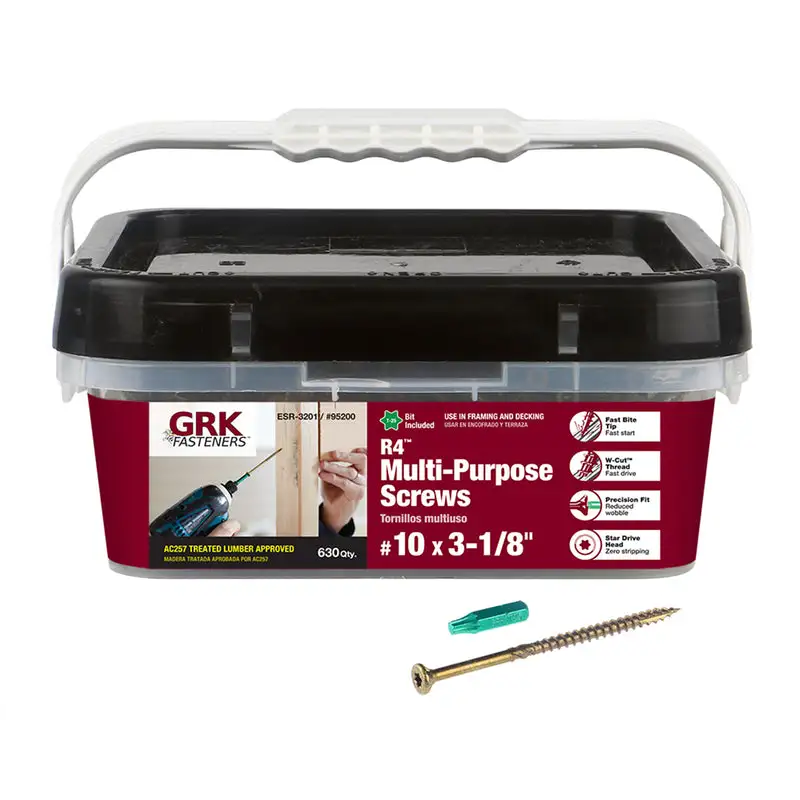 GRK Fasteners R4 No. 10x3-1/8 Inch Star Flat Head Self Tapping Screws