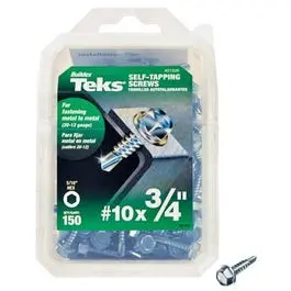 Drill Point Screws Self-Tapping Hex Washer Head #10 x 3/4-Inch 150-Pack Metal and Wood Teks