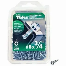 Self-Tapping Phillips Hex Washer Head Screw 3/4-Inch x #8 240-Pack Teks