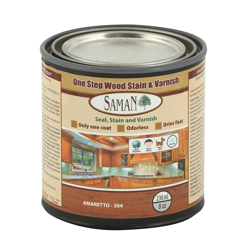Amaretto One Step Wood Stain and Varnish, 236 ml