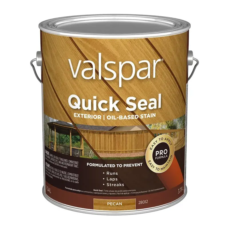 Valspar Quick Seal VL1028012-16 Exterior Stain, Semi-Transparent, Pecan, Liquid, 1 gal