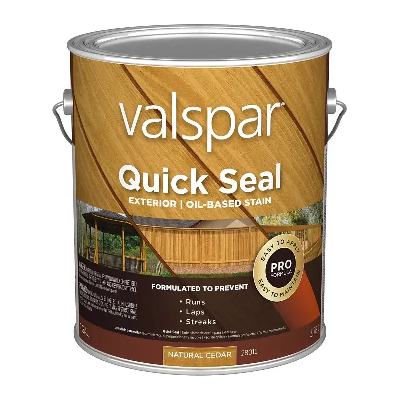 Valspar Quick Seal VL1028015-16 Exterior Stain, Semi-Transparent, Wholesome Cedar, Liquid, 1 gal