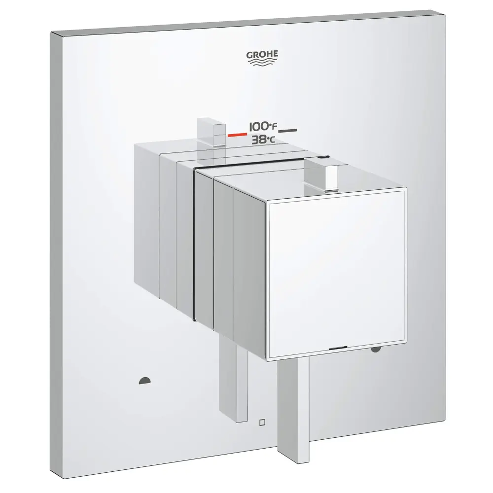 GrohFlex Cosmopolitan Square Dual-Function Thermostatic Valve Trim Control Module Quarter-Turn Handle
