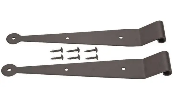 Prosource SH-S01-PS Shutter Strap Hinges 1/2 Inch Black Powder Coated 2 Pack