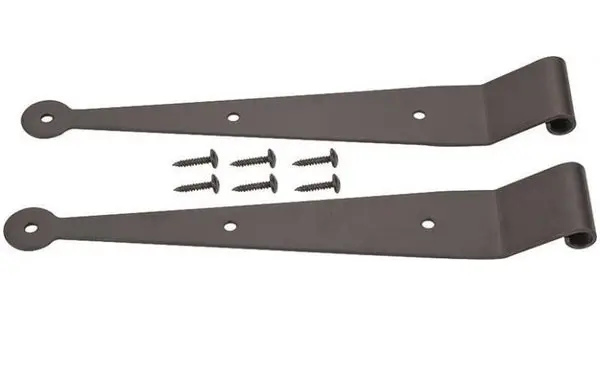Prosource SH-S02-PS Shutter Strap Hinges 1-1/2 Inch Black Powder Coated 2 Pack