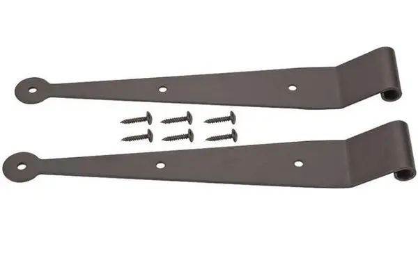Prosource SH-S03-PS Shutter Strap Hinges 10 Inch Black Powder Coated 2 Pack