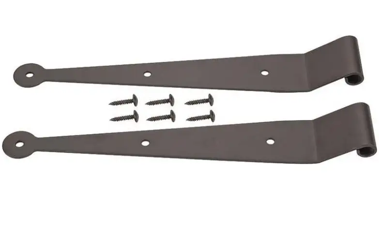 Prosource SH-S02-PS Shutter Strap Hinges 1-1/2 Black Powder Coated 2-Pack