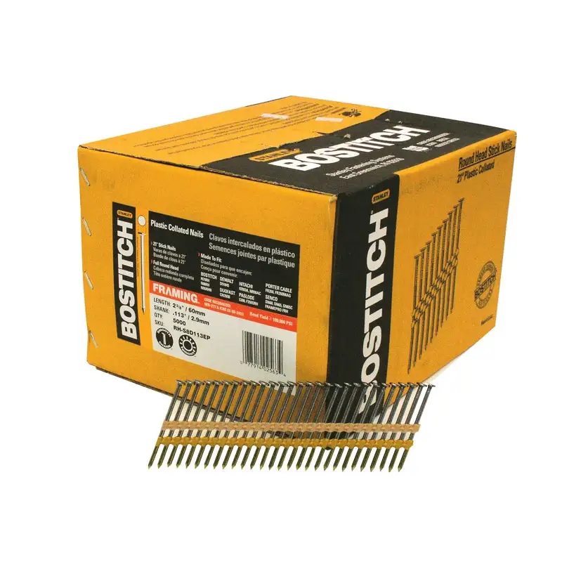 Bostitch 2-3/16 Inch 11 Ga Angled Coil Galvanized Siding Nails 15 Degree 3600 Pack