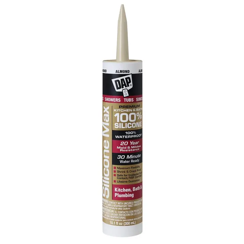 DAP Silicone Max Almond Kitchen and Bath Sealant 10.1 oz Pack 12