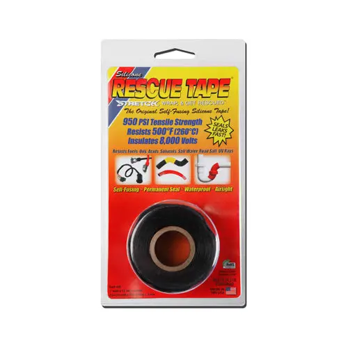 Rescue Tape RT1000201201USC Self-Fusing Silicone Tape 1 Inch x 12 Feet Black