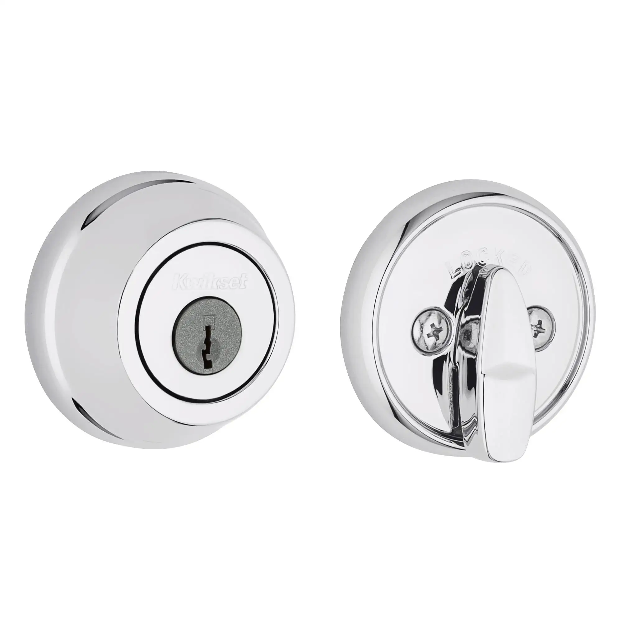 780 26 6AL STRKP K3 1-Cylinder Deadbolt Polished Chrome