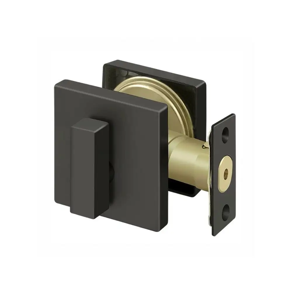 Deltana ZDSU15 Single Cylinder Deadbolt Square Rosette Brushed Nickel Finish