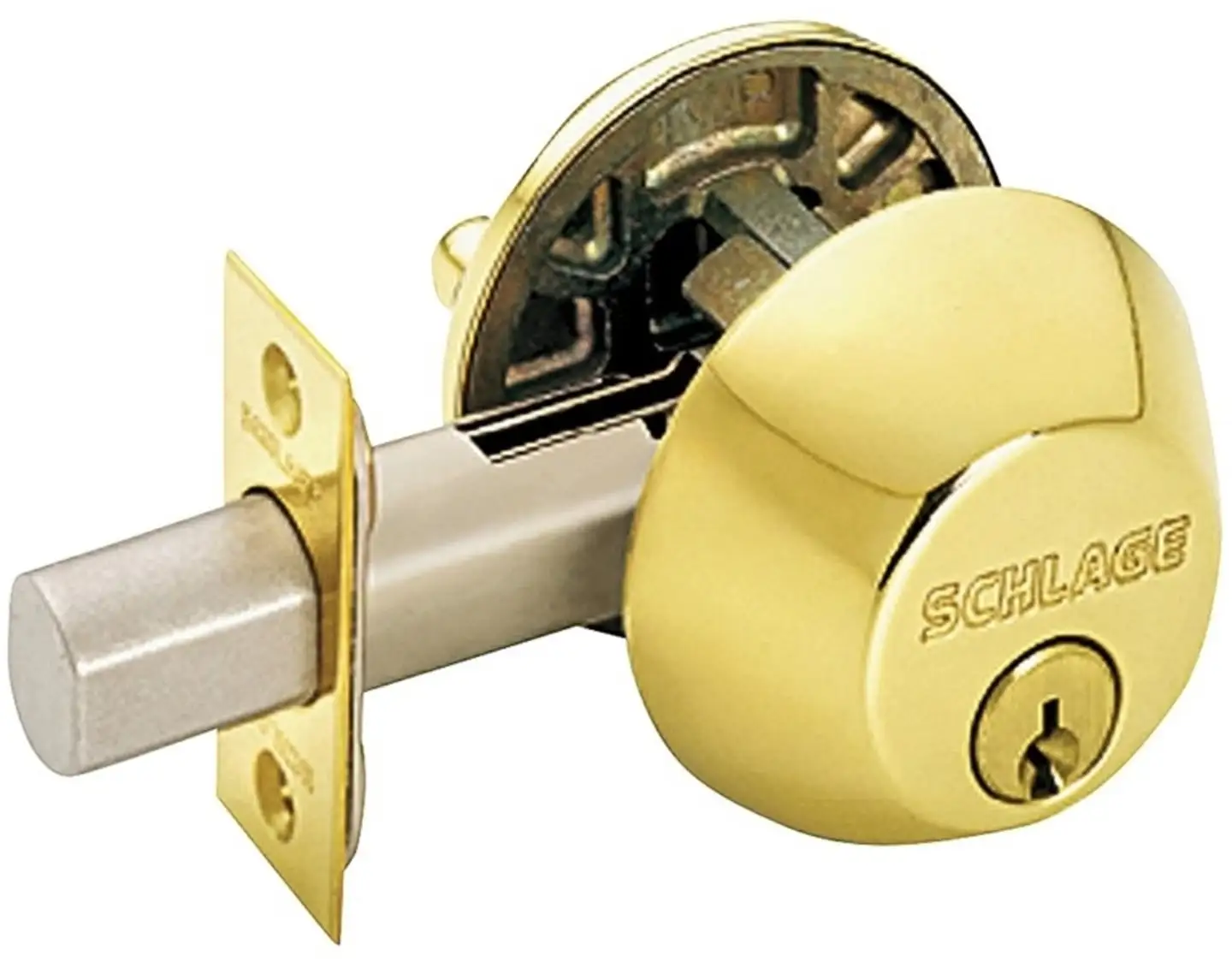 Schlage B60N605 Deadbolt 1-Cylinder Bright Brass Secure Entry