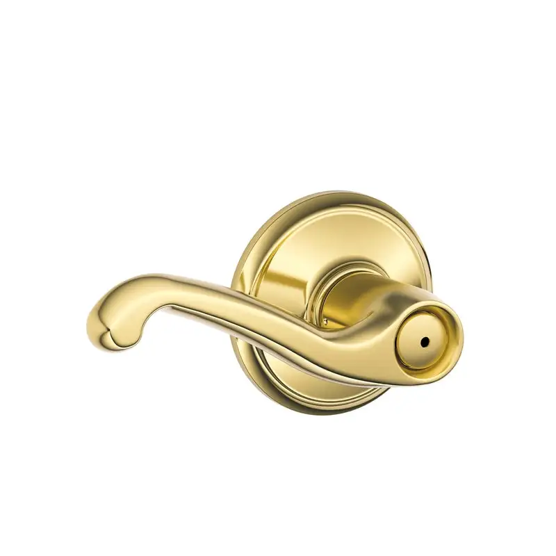 Schlage Flair Bright Brass Lever and Single Cylinder Deadbolt 1-3/4 .
