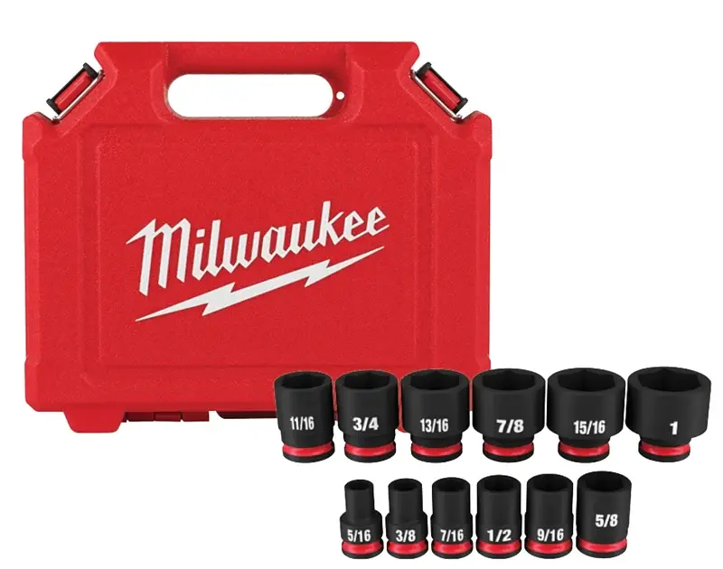 Milwaukee 49-66-7005 SHOCKWAVE Impact Duty Series Standard Socket Set, Steel, Black, Contains: (1) Storage Case