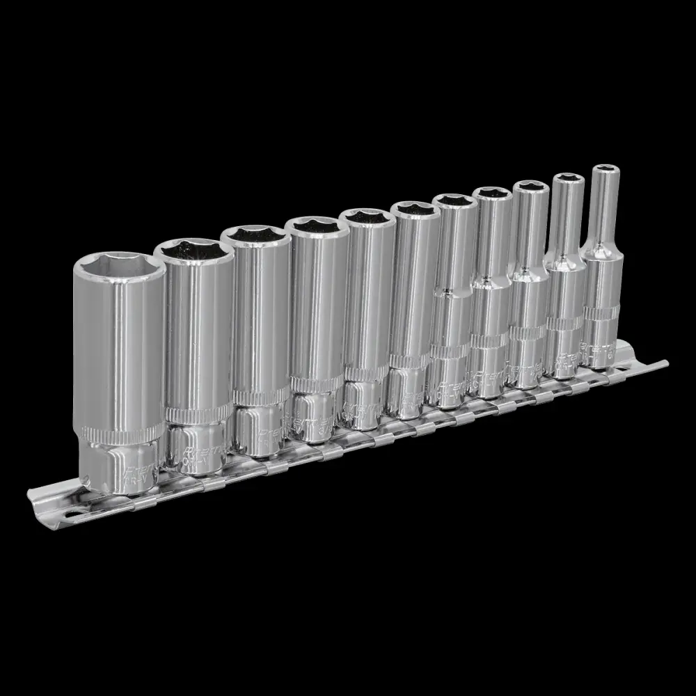 Sealey AK2671 Socket Adjust 11pc 1/4"Sq Drive Deep WallDrive® Imperial