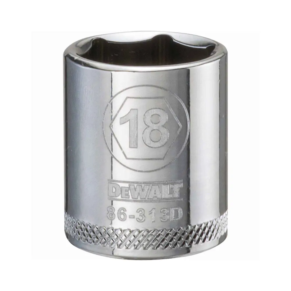 3/8" Square Drive Short Typical Socket 6 Points, 18 mm