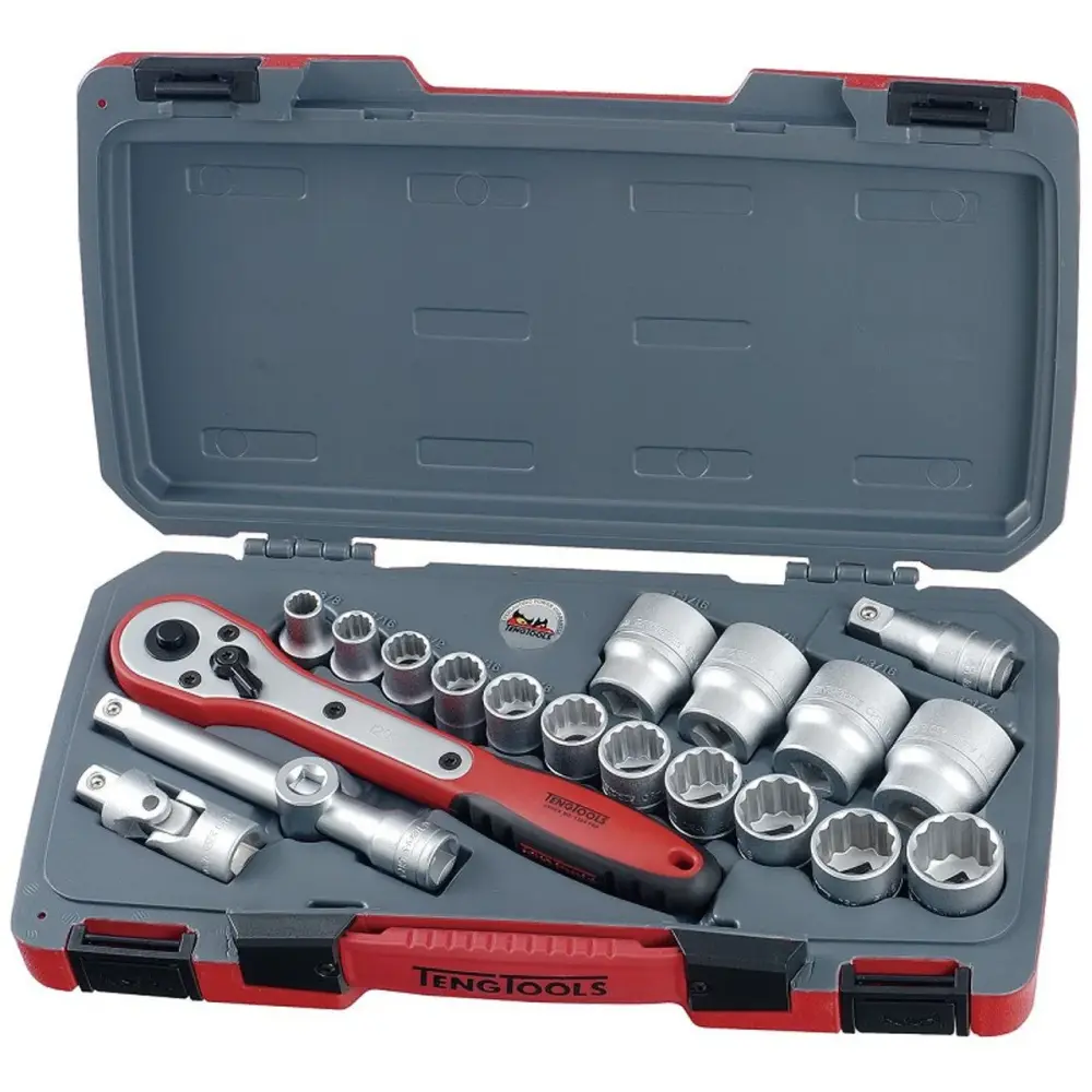 Teng Tools T1220AF 1/2 inch Drive AF 20 Pieces Socket Place